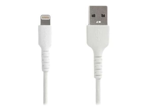 StarTech.com Cable Resistente USB-A a Lightning de 2 m Blanco - Cable USB Tipo A a Lightning con Fibra de Aramida - MFi (RUSBCLTMM2M) - Cable Lightning - USB macho recto a Lightning macho recto - 2 m - doble blindado - blanco - para Apple iPad/iPhone/iPod (Lightning)