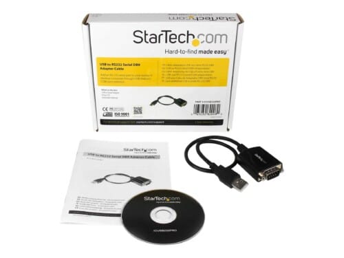 Cable Profesional de 0,3m USB a Puerto Serie Serial RS232 DB9 con Retención del Puerto COM