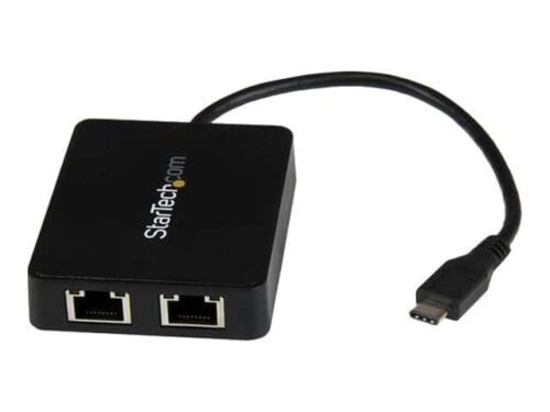StarTech.com Adaptador de Red USB-C con Dos Puertos Ethernet Gigabit y Puerto Adicional USB (Type-A) - Tarjeta de Red Externa - Adaptador de red - USB-C - Gigabit Ethernet x 2 + USB 3.0 - para P/N: TB33A1C