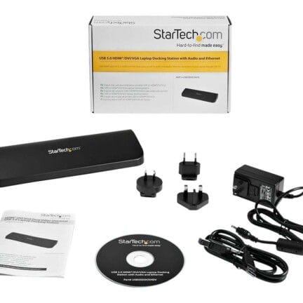 StarTech.com Estación de Conexión Docking Station Replicador Puertos Universal para Portátil USB 3.0 - Audio Red DVI HDMI®VGA Vídeo Doble - Estación de conexión - USB - VGA, HDMI - 10Mb LAN - para P/N: ARMBARDUO, ARMBARDUOV, ARMDUAL, ARMDUAL30, ARMDUALV, ARMSLIMDUO