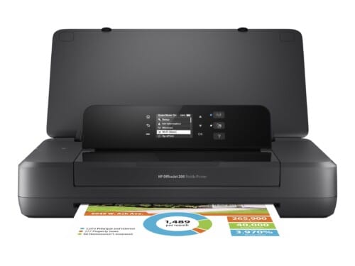 HP Officejet 200 Mobile Printer - Impresora - color - chorro de tinta - A4/Legal - 1200 x 1200 ppp - hasta 20 ppm (monocromo) / hasta 19 ppm (color) - capacidad: 50 hojas - USB 2.0, host USB, Wi-Fi
