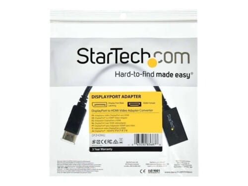 StarTech.com Adaptador Conversor de Video DisplayPort a HDMI Cable Convertidor DP Pasivo Hembra HDMI Macho DP 1920x1200 - Adaptador de vídeo - DisplayPort macho a HDMI hembra - 26.5 cm - para P/N: DK30CH2DEP, DK30CH2DEPUE, DK30CHDDPPD, DK30CHDPPDUE, MST14DP123DP, SV231QDPU34K