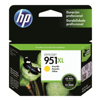 HP 951XL - 17 ml - Alto rendimiento - amarillo - original - cartucho de tinta - para Officejet Pro 251, 276, 8100, 8600, 8600 N911, 8610, 8615, 8616, 8620, 8625, 8630, 8640