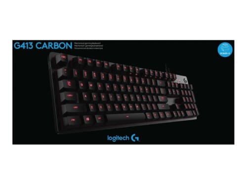 Logitech Gaming G413 - Teclado - retroiluminación - USB - interruptor: Romer-G - carbón
