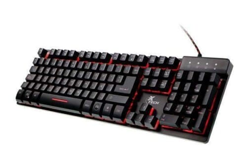 Teclado para Gaming Xtech XTK-520S - Español - Iluminación Tri-color - Elección de iluminación roja, azul, o púrpura con ajuste de brillo para uso día o noche