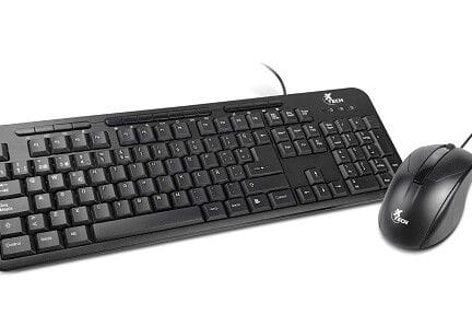 Xtech - Keyboard and mouse set - Wired - Spanish - USB - Black - Multimedia XTK-301S