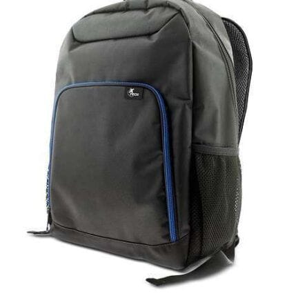 Xtech XTB-211 Mochila para laptop- 15.6" -  Poliéster -  Color Negro con detalles en azul - Bolsillo frontal para accesorios con organizador interior - Bolsillo de malla laterales