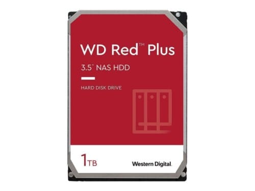 WD Red Plus WD10EFRX - Disco duro - 1 TB - interno - 3.5" - SATA 6Gb/s - búfer: 64 MB - para My Cloud EX2; EX4