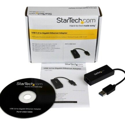 StarTech.com Adaptador Tarjeta de Red Externa NIC USB 3.0 a 1Gbps Gigabit Ethernet 1 Puerto - 1x RJ45 Hembra - 1x USBA - Adaptador de red - USB 3.0 - Gigabit Ethernet - negro