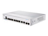 Cisco Business 350 Series 350-8T-E-2G - Conmutador - L3 - Gestionado - 8 x 10/100/1000 + 2 x Gigabit SFP combinado - montaje en rack