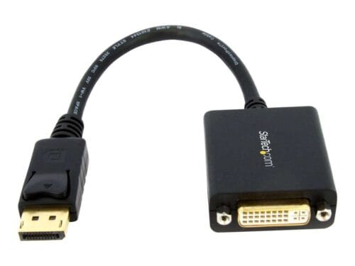 StarTech.com Adaptador de Vídeo DisplayPort a DVI - Conversor - DP Macho - DVI Hembra - Hasta 1920x1200 - Convertidor Pasivo Externo - Adaptador DisplayPort - DisplayPort (M) a DVI-I (H) - 15.2 cm - negro - para P/N: DK30C2DPEPUE, DK30C2DPPD, DK30C2DPPDUE, DK31C3HDPD, DK31C3HDPDUE, MST14DP123DP