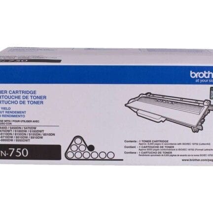 Brother TN750 - Alto rendimiento - negro - original - cartucho de tóner - para Brother DCP-8110, 8150, 8155, HL-5440, 5450, 5470, 6180, MFC-8510, 8710, 8910, 8950