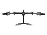 StarTech.com Brazo de Soporte VESA Articulado de 3 Monitores hasta de 27 Pulgadas - Base para Monitores de Ordenador - Base (topes, barra, placa base, travesaño, arandelas, tornillos, collar, 2 brazos de monitor, soporte de montaje VESA, 2 tornillos de mariposa) - brazo ajustable - para 3 monitores - plástico, aluminio, acero - negro - tamaño de pantalla: 13"-27" - montable en el soporte - para P/N: DK30CH2DPPD, USB3DOCKH2DP