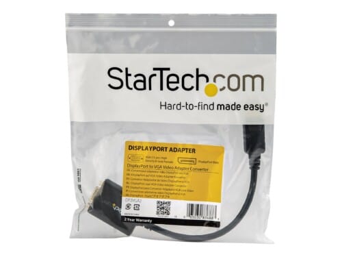 StarTech.com Adaptador Conversor de Vídeo DisplayPort DP a VGA - Cable Convertidor Activo - Hembra VGA - Macho DP - Hasta 1920x1200 - Adaptador de pantalla - DisplayPort (M) a HD-15 (VGA) (H) - 27.94 cm - trabado - negro - para P/N: DK30C2DAGPD, MST14DP123DP, TB32DP14, TB3CDK2DP, TB3CDK2DPUE, TB3DK2DPM2, TB3DKM2DPL
