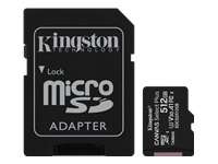 Kingston Canvas Select Plus - Tarjeta de memoria flash (adaptador microSDXC a SD Incluido) - 512 GB - A1 / Video Class V30 / UHS Class 3 / Class10 - microSDXC UHS-I