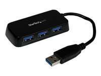 StarTech.com Adaptador Concentrador Hub Ladrón USB 3.0 Super Speed 4 Puertos Salidas Portátil para Ordenador Portátil - Negro (ST4300MINU3B) - Hub - 4 x SuperSpeed USB 3.0 - sobremesa - para P/N: FCREADMICRO3, MSDREADU3CA, USB3S2ESATA3