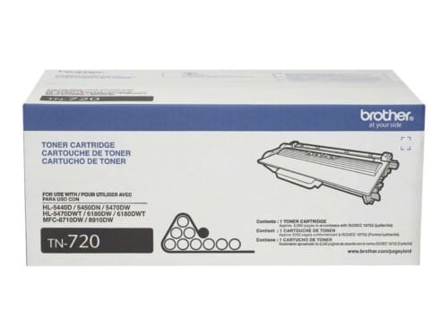 Brother TN720 - Negro - original - cartucho de tóner - para Brother DCP-8110, 8150, 8155, HL-5440, 5450, 5470, 6180, MFC-8510, 8710, 8910, 8950
