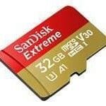 SanDisk Extreme - Tarjeta de memoria flash (adaptador microSDHC a SD Incluido) - 32 GB - A1 / Video Class V30 / UHS-I U3 - microSDHC UHS-I