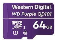 WD Purple SC QD101 WDD064G1P0C - Tarjeta de memoria flash - 64 GB - UHS-I U1 / Class10 - microSDXC UHS-I - púrpura