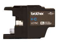 Brother LC75C - Alto rendimiento - cián - original - cartucho de tinta - para Brother MFC-J280, J425, J430, J435, J5910, J625, J6510, J6710, J6910, J825, J835