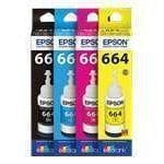 Epson T664 - Cián - original - recarga de tinta - para Epson L380, L386, L395, L495; EcoTank ET-2600, 2650, L1455, L396, L606, L656