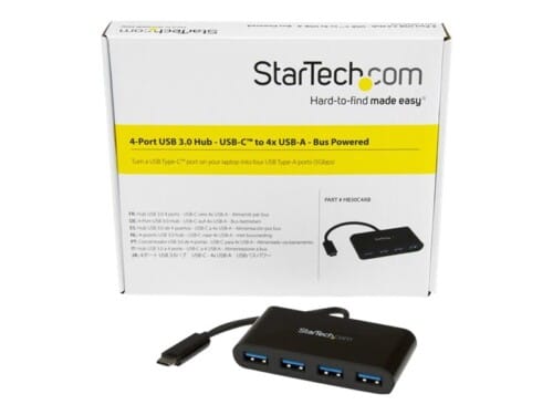 StarTech.com Hub Concentrador USB 3.0 de 4 Puertos Ladrón USB-C a 4x USB A Alimentado por el Bus -  Conversor de USB C a USB Convencional - Hub - 4 x SuperSpeed USB 3.0 - sobremesa