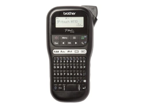 Brother P-Touch PT-H110 - Etiquetadora - B/N - transferencia térmica - rollo (1,2 cm) - 180 ppp - hasta 20 mm/segundo - cortador - impresión de 2 líneas - negro