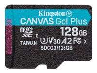 Kingston Canvas Go! Plus - Tarjeta de memoria flash - 128 GB - A2 / Video Class V30 / UHS-I U3 / Class10 - microSDXC UHS-I
