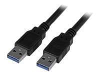 StarTech.com Cable USB 3.0 de 3 metros - A Macho a A Macho - USB 3.1 Gen1 (5Gbps) - Cable USB - USB Tipo A (M) a USB Tipo A (M) - USB 3.0 - 3 m - moldeado - negro - para P/N: HB30C1A1CPD, HB30C3A1CFBW, HB30C3A1CST, HB30C5A2CSC, HB30C5A2CST, SV231DPU34K