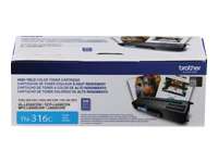 Brother TN316C - Alto rendimiento - cián - original - cartucho de tóner - para Brother DCP-L8400CDN, HL-L8350CDW, HL-L8350CDWT, MFC-L8600CDW, MFC-L8850CDW